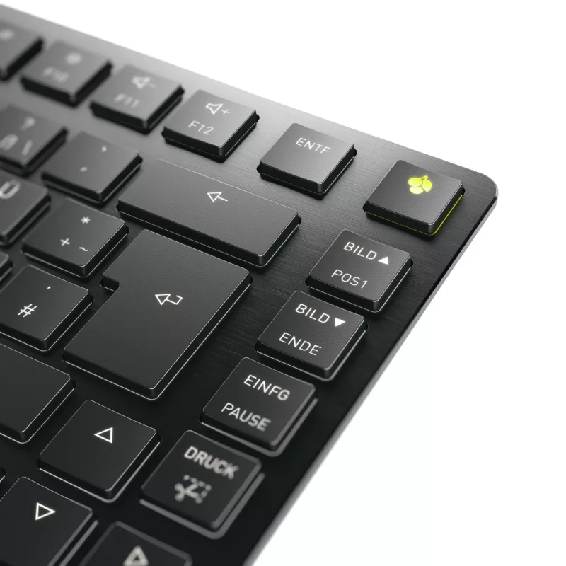 CHERRY KW X ULP 2.0 MINI klaviatuur Kodu/Kontor USB + RF juhtmevaba + Bluetooth QWERTZ Saksa must
