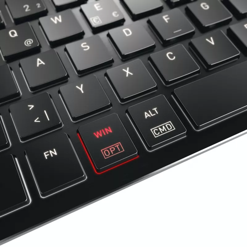 CHERRY KW X ULP 2.0 MINI klaviatuur Kodu/Kontor USB + RF juhtmevaba + Bluetooth QWERTZ Saksa must