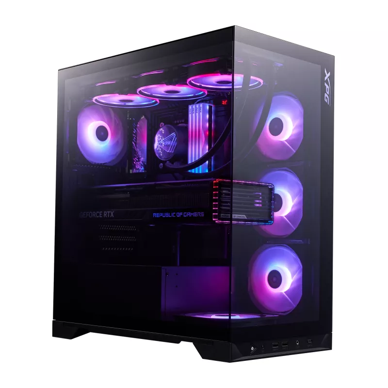 XPG INVADER X BTF MID-TOWER-CASE Must, Midi Tower, PC, Must, ATX, micro ATX, Mini-ATX, SPCC, Karastatud klaas, 17.5 cm