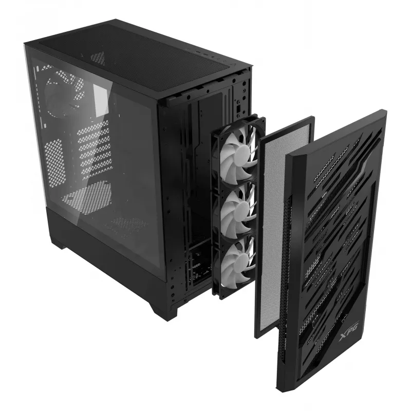 XPG STARKER AIR BTF Mid-Tower Must, Midi Tower, PC, Must, ATX, EATX, micro ATX, Mini-ITX, SPCC, Karastatud klaas, Mängimine