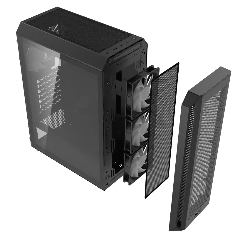 XPG VALOR AIR PLUS MID-TOWER-Korpus Must, Midi Tower, PC, Must, ATX, micro ATX, Mini-ITX, SPCC, 16 cm