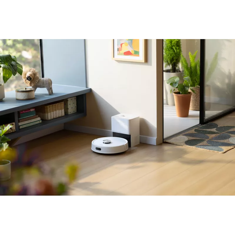 Robotorobotolmuimeja Roborock Q7 TF+ — tolmukotivaba, LiDAR-navigatsioon, märgpühkimine, automaatne baasjaam (laadimine ja puhastus), valge