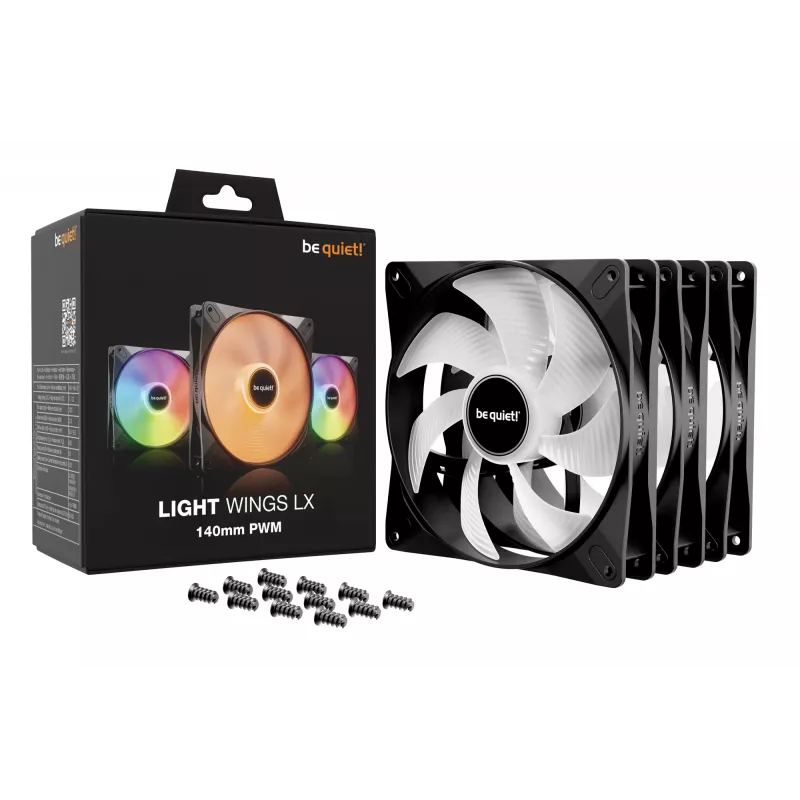 be quiet LIGHT WINGS LX 140mm PWM 3-Pack Mustad arvuti korpusventilaatorid 14 cm 3 tk