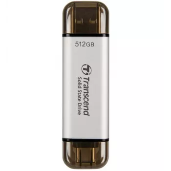TRANSCEND Esd310c - 512GB kaasaskantav SSD - USB Type-A / USB USB-C - hõbedane