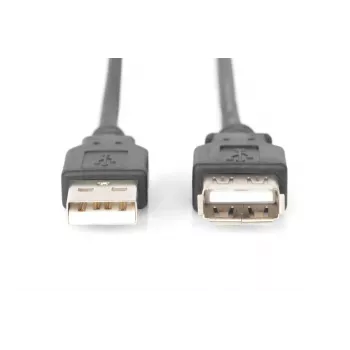 DIGITUS ASSMANN USB 2.0 pikenduskaabel, tüüp A M/F, 5m USB 2.0 ühilduv Must
