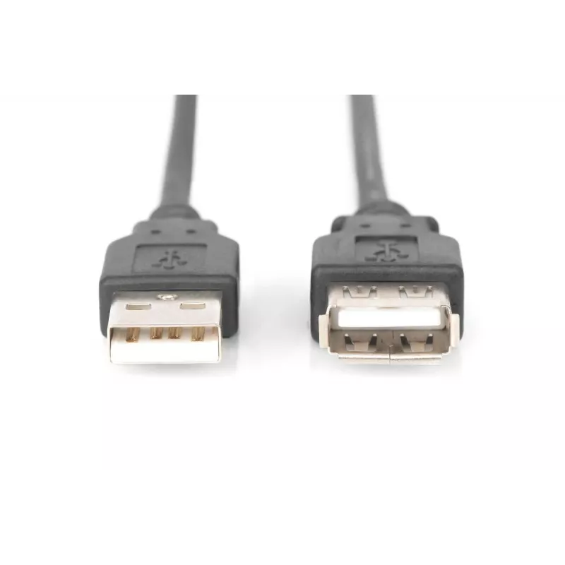DIGITUS ASSMANN USB 2.0 pikenduskaabel, tüüp A M/F, 5m USB 2.0 ühilduv Must