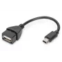 DIGITUS USB 2.0 adapterkaabel, OTG, tüüp mini B - A M/F, 20 cm, USB 2.0 ühilduv, must