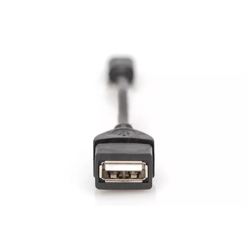 DIGITUS USB 2.0 adapterkaabel, OTG, tüüp mini B - A M/F, 20 cm, USB 2.0 ühilduv, must