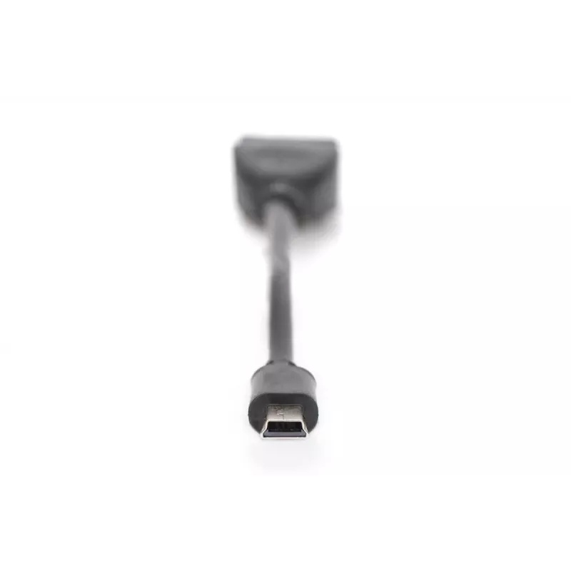 DIGITUS USB 2.0 adapterkaabel, OTG, tüüp mini B - A M/F, 20 cm, USB 2.0 ühilduv, must