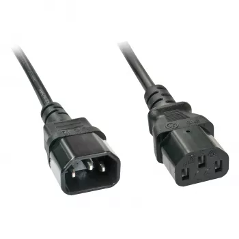 Lindy 5m IEC pikenduskaabel, must, 5 m, C13 pesa, C14 pistik