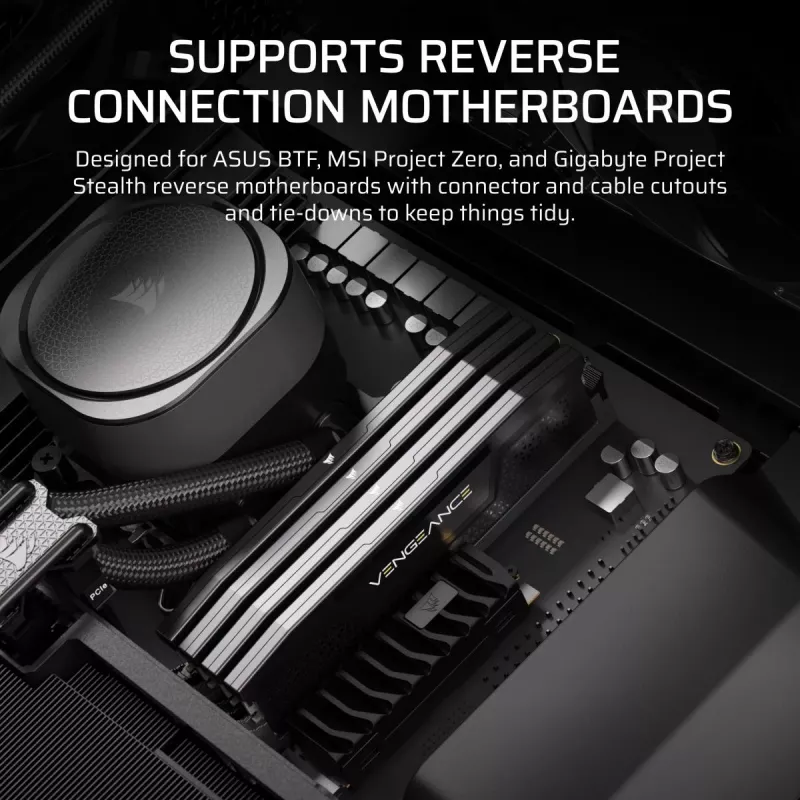 Arvuti korpus CORSAIR FRAME 5000D RS ARGB Midi Tower Must — ATX, toetab 3x140mm esiventilaatoreid, 2.5/3.5-tolliseid draive