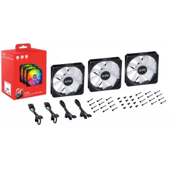 XPG VENTO 120 ARGB PWM (pakis 3) Must, Ventilaator, 12 cm, 300 p/min, 1650 p/min, Must
