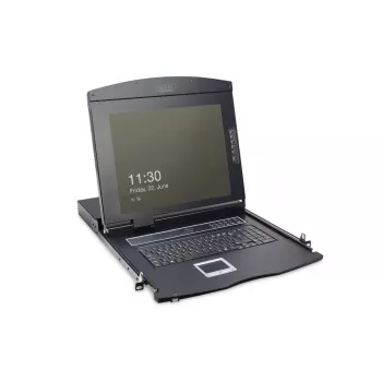 DIGITUS Moduleeritud 43,2 cm (17 inch) TFT konsool 8-pordilise KVM-iga RAL 9005 must - Qwerty US