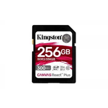 Kingston Technology 256 GB Canvas React Plus SDXC UHS-II 300R/260W U3 V90 Full HD/4K/8K jaoks