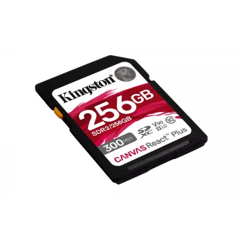 Kingston Technology 256 GB Canvas React Plus SDXC UHS-II 300R/260W U3 V90 Full HD/4K/8K jaoks