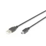 DIGITUS USB 2.0 ühenduskaabel, tüüp A - mini B (5 kontaktiga) M/M, 3 m USB 2.0 ühilduv must