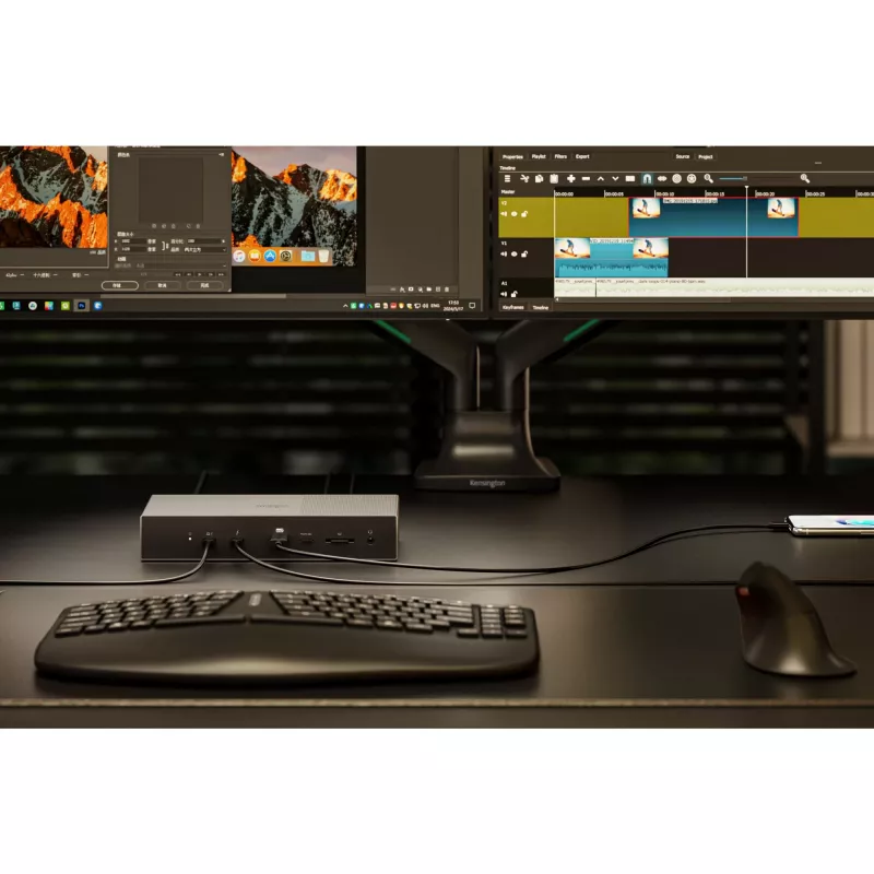 Kensington SD5000T5 EQ Thunderbolt 5 kolmekordne 4K dokkimisjaam 140W PD-ga – Windows/macOS