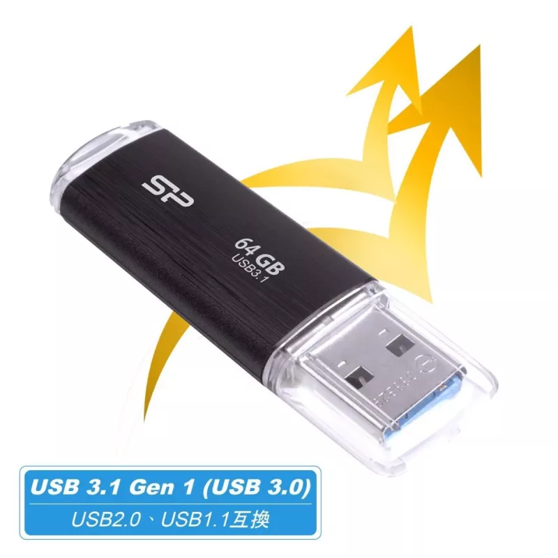 SILICON POWER USB-mälupulk - 64 GB Silicon Power USB3.2 B02 Must