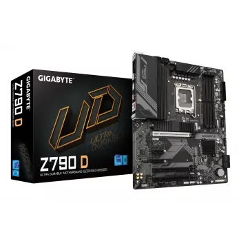 GIGABYTE Z790 D emaplaat – toetab Intel Core 14. põlvkonna protsessoreid, 12+1+1 faasi digitaalne VRM, kuni 7600 MHz DDR5 (OC), 3xPCIe 4.0 M.2, 2.5GbE LAN, USB 3.2 Gen 2