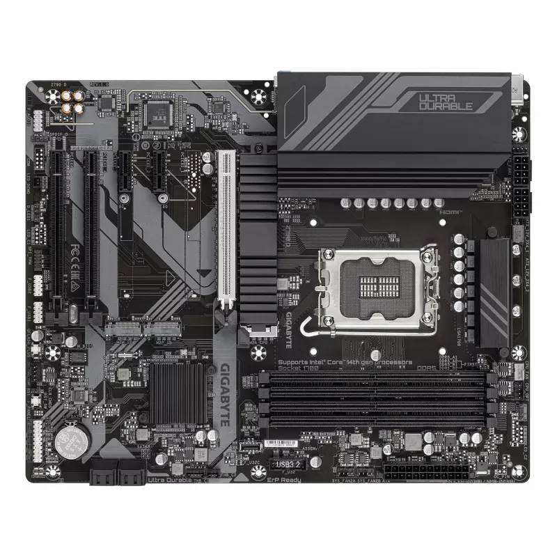 GIGABYTE Z790 D emaplaat – toetab Intel Core 14. põlvkonna protsessoreid, 12+1+1 faasi digitaalne VRM, kuni 7600 MHz DDR5 (OC), 3xPCIe 4.0 M.2, 2.5GbE LAN, USB 3.2 Gen 2