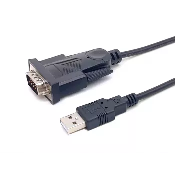 Equip USB-A jadaliidese (DB9) kaabel, M/M 1,5m, must, 1,5 m, USB Type-A, DB-9, isane, isane