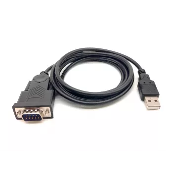 Equip USB-A jadaliidese (DB9) kaabel, M/M 1,5m, must, 1,5 m, USB Type-A, DB-9, isane, isane