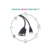Equip USB-A jadaliidese (DB9) kaabel, M/M 1,5m, must, 1,5 m, USB Type-A, DB-9, isane, isane