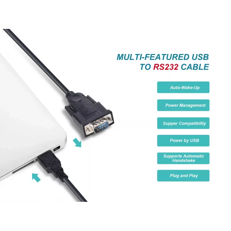 Equip USB-A jadaliidese (DB9) kaabel, M/M 1,5m, must, 1,5 m, USB Type-A, DB-9, isane, isane