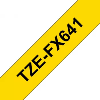 Brother TZE-FX641 silditrükiteip must kollasel TZ