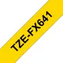 Brother TZE-FX641 silditrükiteip must kollasel TZ