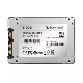 TRANSCEND SSD 230s 512GB 2.5in SATA Ill 6gb/s Tlc Aluminum Case