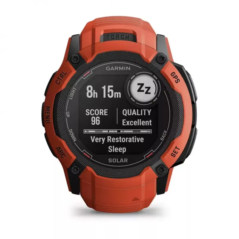Nutikell GARMIN Instinct 2X Solar — spordikell, 50 mm polümeerkorpus, päikeseenergia laadimine, GPS (GPS/GLONASS/Galileo), 10 ATM, silikoonrihm