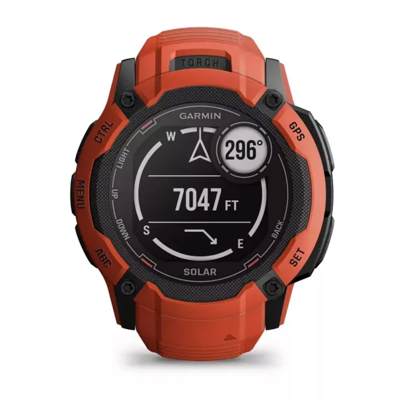 Nutikell GARMIN Instinct 2X Solar — spordikell, 50 mm polümeerkorpus, päikeseenergia laadimine, GPS (GPS/GLONASS/Galileo), 10 ATM, silikoonrihm