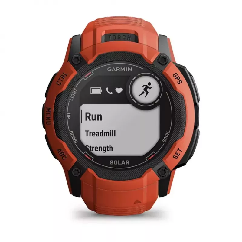 Nutikell GARMIN Instinct 2X Solar — spordikell, 50 mm polümeerkorpus, päikeseenergia laadimine, GPS (GPS/GLONASS/Galileo), 10 ATM, silikoonrihm