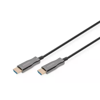 DIGITUS HDMI AOC hübriidne fiiberoptiline ühenduskaabel, tüüp A M/M, 30 m UHD 4K@60Hz, CE, must