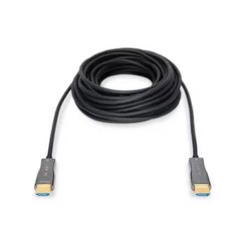 DIGITUS HDMI AOC hübriidne fiiberoptiline ühenduskaabel, tüüp A M/M, 30 m UHD 4K@60Hz, CE, must