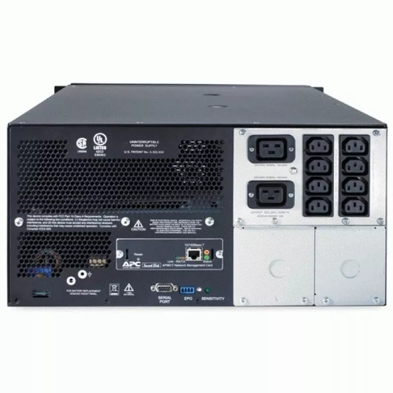 APC Smart-UPS SUA5000RMI5U - 5000VA, 8x C13, 2x C19 pistikupesa, NMC, riiulipüstik/vertikaalne