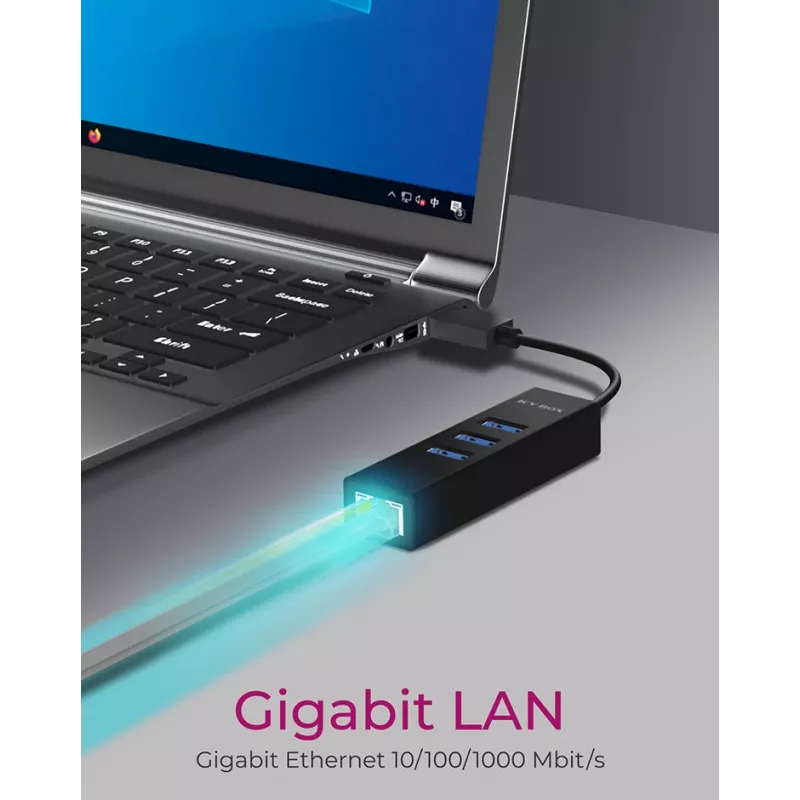 ICY BOX IB-HUB1419-LAN USB 3.2 Gen 1 (3.1 Gen 1) Type-A Must