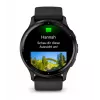 GARMIN INTERNATIONAL Venu 3 - Tumehall roostevabast terasest raam, must korpus ja silikoonrihm - 45 mm