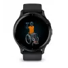 GARMIN INTERNATIONAL Venu 3 - Tumehall roostevabast terasest raam, must korpus ja silikoonrihm - 45 mm