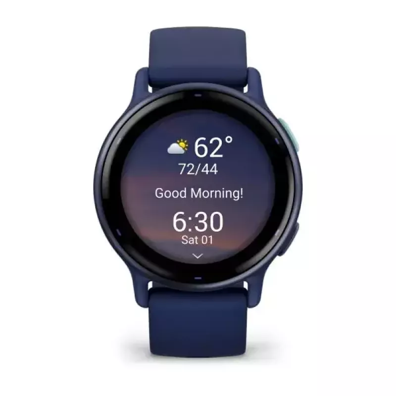 Nutikell GARMIN Vivoactive 5 — spordikell, 42 mm alumiiniumist/polümeerist korpus, AMOLED 1,2 tolli, GPS/GLONASS/Galileo, optiline pulsiandur, SpO2, 5 ATM, Bluetooth/NFC