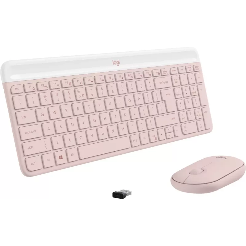 LOGITECH Slim juhtmeta klaviatuuri ja hiire komplekt MK470 - roosa, QWERTY US/rahvusvaheline
