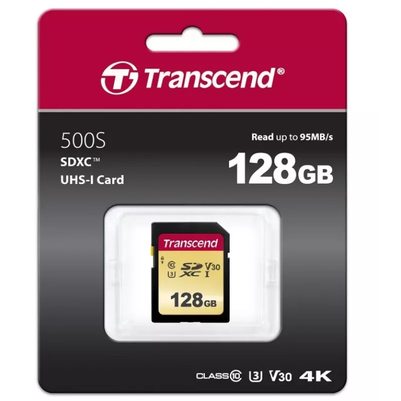 Välkmälu Transcend 128GB SDXC UHS-I 500S