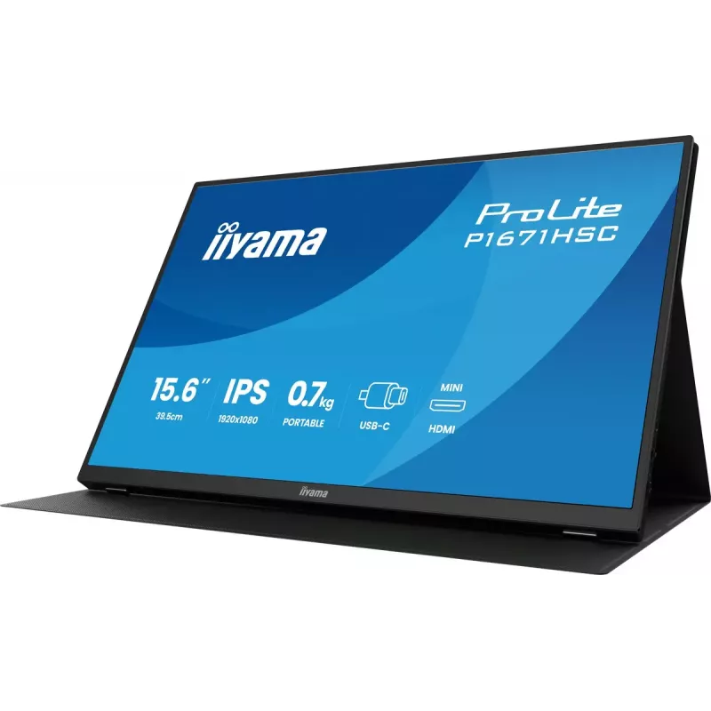 iiyama ProLite P1671HSC-B1 arvutimonitor 39,6 cm (15,6 tolli) 1920 x 1080 pikslit Full HD LED must