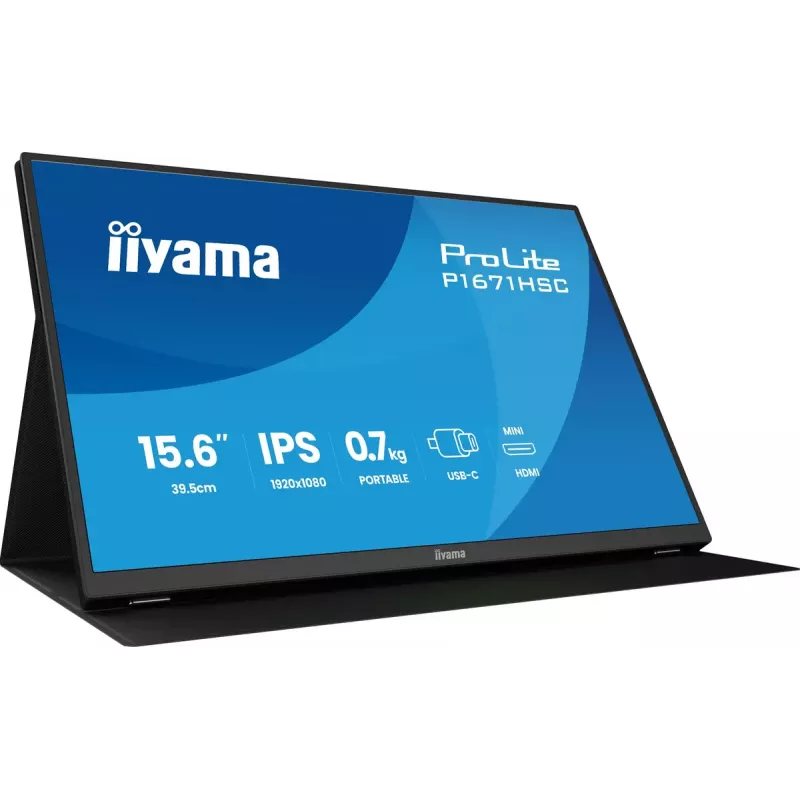iiyama ProLite P1671HSC-B1 arvutimonitor 39,6 cm (15,6 tolli) 1920 x 1080 pikslit Full HD LED must
