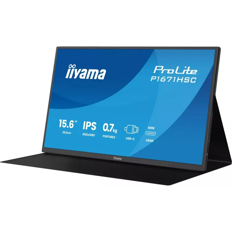 iiyama ProLite P1671HSC-B1 arvutimonitor 39,6 cm (15,6 tolli) 1920 x 1080 pikslit Full HD LED must