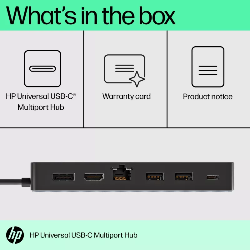 HP Universal USB-C Multiport Hub USB 3.2 Gen 1 Type-C Must