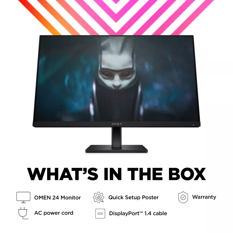 OMEN by HP 23,8-tolline FHD 165 Hz mängumonitor – OMEN 24, 60,5 cm (23,8 tolli), 1920 x 1080 pikslit, Full HD, LCD, 1 ms, must