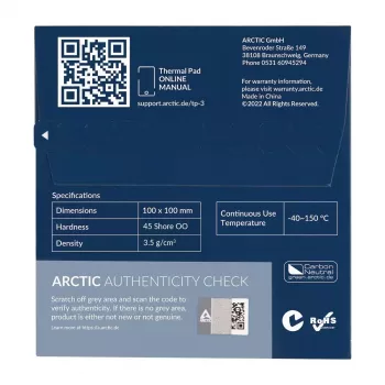 ARCTIC TP-3 Premium Performance termopadi 100 x 100 mm, 1,5 mm