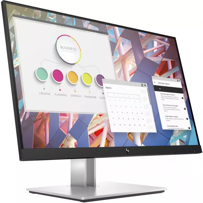 HP E-Series E24 G4 FHD Monitor, 60,5 cm (23,8 tolli), 1920 x 1080 pikslit, Full HD, LCD, 5 ms, must